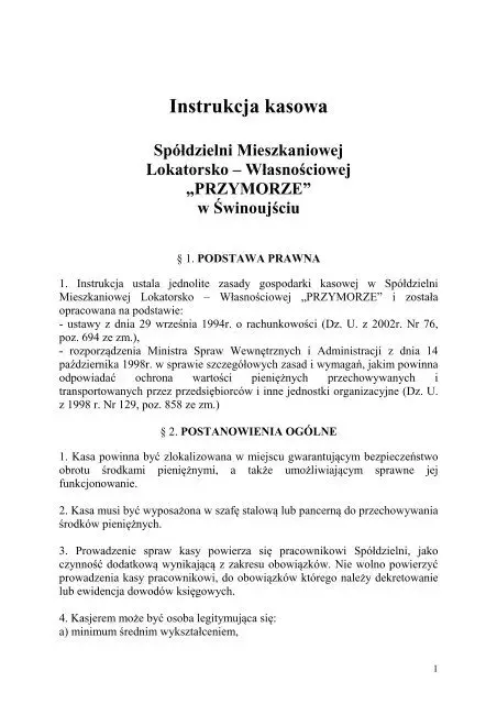 Czy instrukcja kasowa jest obowiązkowa? Fakty i mity